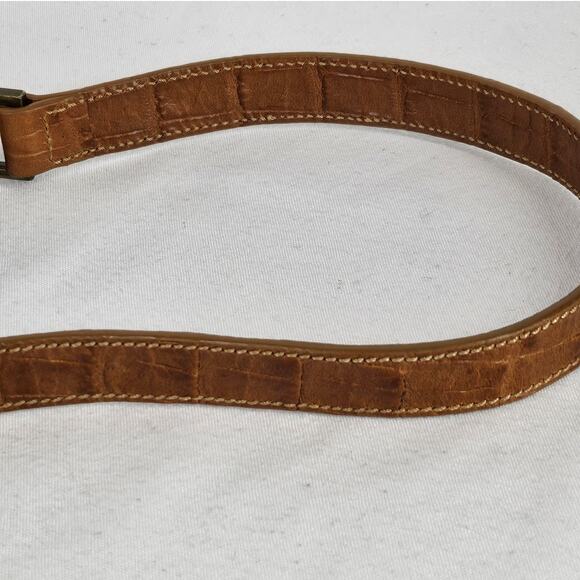 OROTON VINTAGE BROWN LEATHER AND SUEDE SHOULDER PURSE CROC PATTERN - Picture 12 of 16